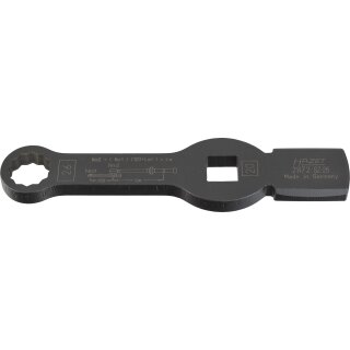 HAZET Schlag-Ringschlüssel (Doppel-6kt.) mit 2 Schlagflächen 2872SZ-26 | Vierkant20 mm (3/4 Zoll) | Außen-Doppel-Sechskant Profil | 26