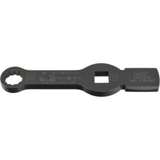HAZET Schlag-Ringschlüssel (Doppel-6kt.) mit 2 Schlagflächen 2872SZ-27 | Vierkant20 mm (3/4 Zoll) | Außen-Doppel-Sechskant Profil | 27