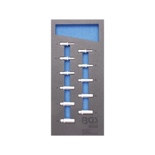 BGS technic Werkstattwageneinlage 1/3: Steckschlüssel-Einsätze Sechskant | 6,3 mm (1/4") | tief |11-tlg.