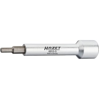 HAZET Verlängerung 4910-5 | Vierkant12,5 mm (1/2 Zoll) | Innen-Sechskant Profil | 5
