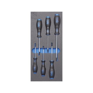 BGS technic Werkstattwageneinlage 1/3: Schraubendreher T-Profil (für Torx) | 6-tlg.