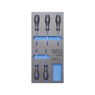 BGS technic Werkstattwageneinlage 1/3: Schraubendreher T-Profil (für Torx) | 5-tlg.