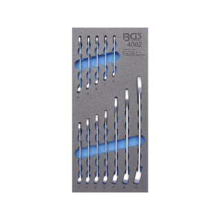 BGS technic Werkstattwageneinlage 1/3: Maul-Ringschlüssel-Satz | SW 6 - 22 mm | 12-tlg.