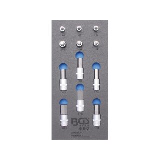 BGS technic Werkstattwageneinlage 1/3: Bit-Einsatz-Satz | Innensechskant | 12,5 mm (1/2") | 12-tlg.