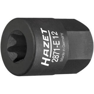 HAZET Turbolader / Krümmer TORX® Einsatz 2871-E12 | Außen-Sechskant 17 mm | Außen TORX® Profil