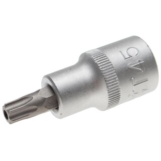 BGS technic Bit-Einsatz | Antrieb Innenvierkant 12,5 mm (1/2") | T-Profil (für Torx) mit Bohrung T45