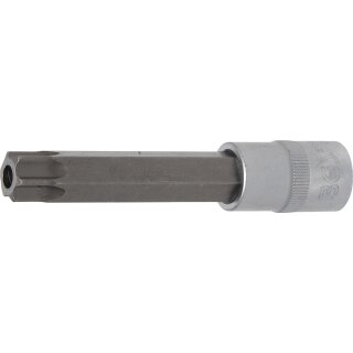 BGS technic Bit-Einsatz | Länge 110 mm | Antrieb Innenvierkant 12,5 mm (1/2") | T-Profil (für Torx) mit Bohrung T70
