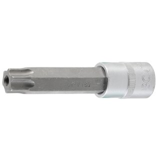 BGS technic Bit-Einsatz | Länge 110 mm | Antrieb Innenvierkant 12,5 mm (1/2") | T-Profil (für Torx) mit Bohrung T80