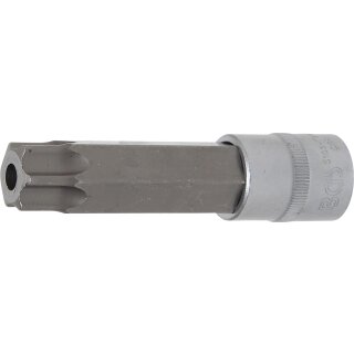 BGS technic Bit-Einsatz | Länge 110 mm | Antrieb Innenvierkant 12,5 mm (1/2") | T-Profil (für Torx) mit Bohrung T100