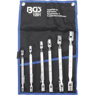 BGS technic Doppel-Ringschlüssel-Satz mit flexiblen Köpfen | 6-tlg.