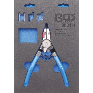 BGS technic Sprengringzange | für Außen-/Innensprengringe | auswechselbare Spitzen | 180 mm