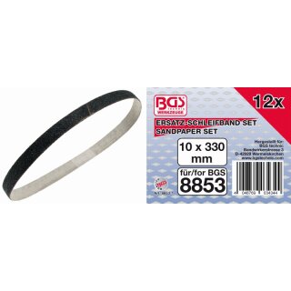 BGS technic Schleifband | 10 mm x 330 mm | 12 Stück für Art. 8853