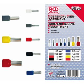 BGS technic Aderendhülsen-Sortiment | isoliert | 685-tlg.