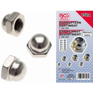 BGS technic Hutmuttern-Sortiment | 150-tlg.