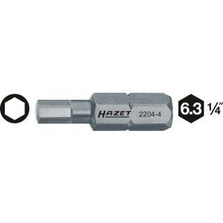 HAZET Bit 2204-3 | Sechskant6,3 (1/4 Zoll) | Innen-Sechskant Profil | 3