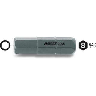 HAZET Bit 2206-5 | Sechskant8 (5/16 Zoll) | Innen-Sechskant Profil | 5