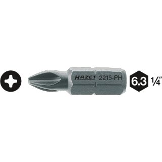HAZET Bit 2215-PH3 | Sechskant6,3 (1/4 Zoll) | Kreuzschlitz Profil PH