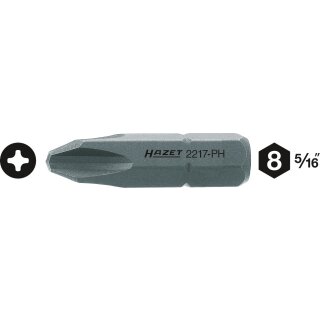 HAZET Bit 2217-PH3 | Sechskant8 (5/16 Zoll) | Kreuzschlitz Profil PH