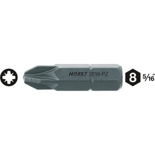 HAZET Bit 2218-PZ1 | Sechskant8 (5/16 Zoll) | Pozidriv Profil PZ