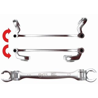 BGS technic Offener Doppel-Ringschlüssel für Bremsleitungen und Gelenke | SW 10 x 12 mm