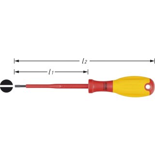HAZET Elektriker-Schraubendreher VDE 810VDE-40 | Schlitz Profil | 190 mm