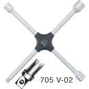 HAZET Kreuzschlüssel 705V-02 | Außen-Sechskant Profil | 17 X 19 X 22 X Außenvierkant Antrieb 12,5 = 1/2 Zoll