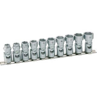 HAZET 6kt.-Gelenk-Steckschlüssel-Satz 880G/10H | Vierkant10 mm (3/8 Zoll) | Außen-Sechskant-Tractionsprofil | Anzahl Werkzeuge: 10 | 10  19