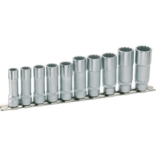 HAZET Doppel-6kt.-Steckschlüssel-Satz 880TZ/10H | Vierkant10 mm (3/8 Zoll) | Außen-Doppel-Sechskant Profil | Anzahl Werkzeuge: 10 | 10  19