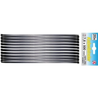 Kraftmann Kabelbinder-Sortiment | schwarz | 7,6 x 500 mm | 20-tlg.