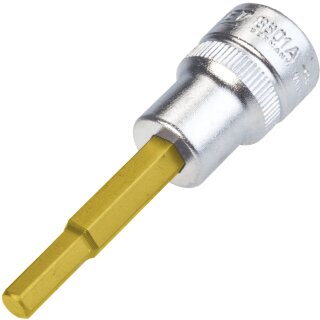HAZET Schraubendreher-Steckschlüsseleinsatz 8801A-3/16 | Vierkant10 mm (3/8 Zoll) | Innen-Sechskant Profil | 60 mm
