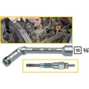 HAZET Glühkerzen-Steckschlüssel 2530 | Vierkant10 mm (3/8 Zoll) | Außen-Sechskant-Tractionsprofil | 10