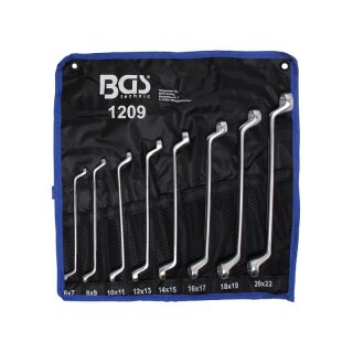 BGS technic Doppel-Ringschlüssel-Satz | gekröpft | SW 6 x 7 - 20 x 22 mm | 8-tlg.