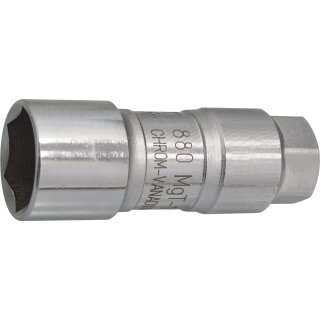 HAZET Zündkerzen-Steckschlüssel-Einsatz 880MGT-18 | Vierkant10 mm (3/8 Zoll) | Außen-Sechskant Profil | 18