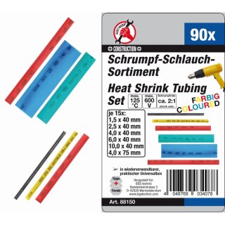 Kraftmann Schrumpfschlauch-Sortiment | farbig | 90-tlg.