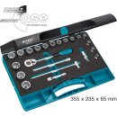 HAZET Steckschlüssel-Satz 880-2 | Vierkant10 mm (3/8 Zoll) | Außen-Sechskant-Tractionsprofil | Anzahl Werkzeuge: 22