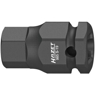 HAZET Schlag-, Maschinenschrauber Schraubendreher-Steckschlüsseleinsatz 985S-19 | Vierkant12,5 mm (1/2 Zoll) | Innen-Sechskant Profil | 19