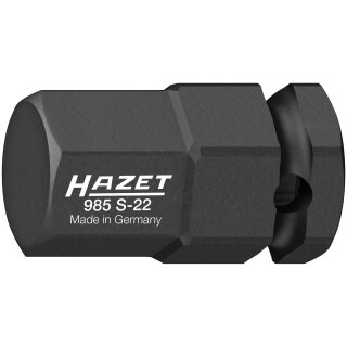 HAZET Schlag-, Maschinenschrauber Schraubendreher-Steckschlüsseleinsatz 985S-22 | Vierkant12,5 mm (1/2 Zoll) | Innen-Sechskant Profil | 22