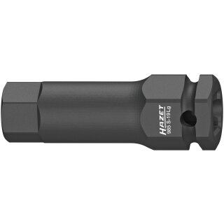 HAZET Schlag-, Maschinenschrauber Schraubendreher-Steckschlüsseleinsatz 985S-19LG | Vierkant12,5 mm (1/2 Zoll) | Innen-Sechskant Profil | 19