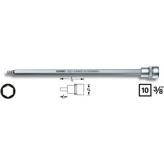 HAZET Kugelkopf Schraubendreher-Steckschlüsseleinsatz 2527-8 | Vierkant12,5 mm (1/2 Zoll) | Innen-Sechskant Profil | 8