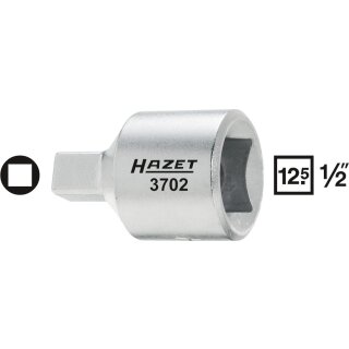 HAZET Öldienst-Schraubendreher-Steckschlüsseleinsatz 3702 | Vierkant12,5 mm (1/2 Zoll) | Innen-Vierkant Profil | 8