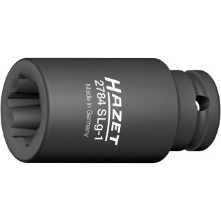 HAZET Schlag-, Maschinenschrauber Steckschlüssel-Einsatz mit Rillenprofil 2784SLG-1 | Vierkant12,5 mm (1/2 Zoll) | Rillenprofil