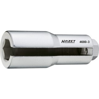 HAZET Lambda-Sonden-Einsatz 4680-3 | Vierkant12,5 mm (1/2 Zoll) | Außen-Sechskant Profil | 22