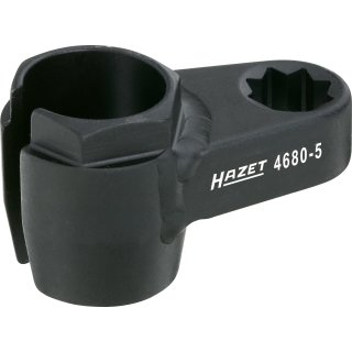 HAZET Lambda-Sonden-Einsatz 4680-5 | Doppel-Vierkant12,5 mm (1/2 Zoll) | Außen-Sechskant Profil | 22