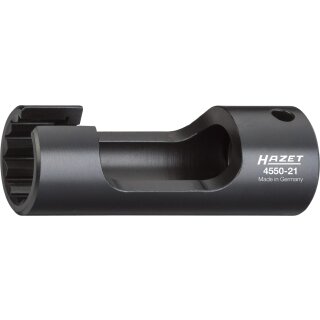 HAZET Einspritzleitungs-Schlüssel 4550-21 | Vierkant12,5 mm (1/2 Zoll) | Außen-Doppel-Sechskant Profil | 21