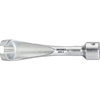 HAZET Einspritzleitungs-Schlüssel 4550-5 | Vierkant12,5 mm (1/2 Zoll) | Außen-Doppel-Sechskant Profil | 14