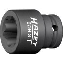 HAZET Schlag-, Maschinenschrauber Steckschlüssel-Einsatz mit Sonderprofil 2784S-1 | Vierkant12,5 mm (1/2 Zoll) | Rillenprofil