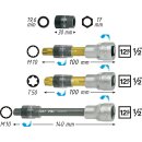 HAZET Keil(rippen)riemenscheibe-Werkzeug 4641/4 | Vierkant12,5 mm (1/2 Zoll) | Innen Vielzahn Profil XZN, Innen TORX® Profil | Anzahl Werkzeuge: 4