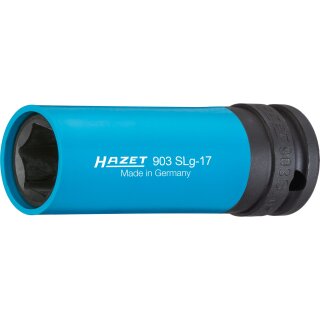 HAZET Schlag-, Maschinenschrauber Steckschlüssel-Einsatz (6kt.) 903SLG-17 | Vierkant12,5 mm (1/2 Zoll) | Außen-Sechskant-Tractionsprofil | 17