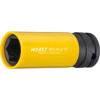 HAZET Schlag-, Maschinenschrauber Steckschlüssel-Einsatz (6kt.) 903SLG-19 | Vierkant12,5 mm (1/2 Zoll) | Außen-Sechskant-Tractionsprofil | 19