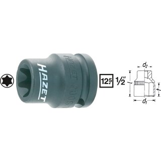 HAZET Schlag-, Maschinenschrauber Steckschlüssel-Einsatz (TORX®) 900S-E24 | Vierkant12,5 mm (1/2 Zoll) | Außen TORX® Profil